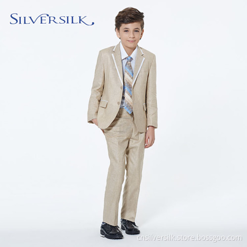 Yellow Leinen Baumwolle Custom Smoking Boys Blazer Anzüge